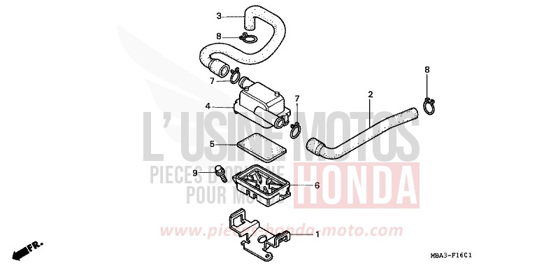 SUB AIR CLEANER for Shadow Aero PEARL PARAGON PURPLE (P20E) from 1998